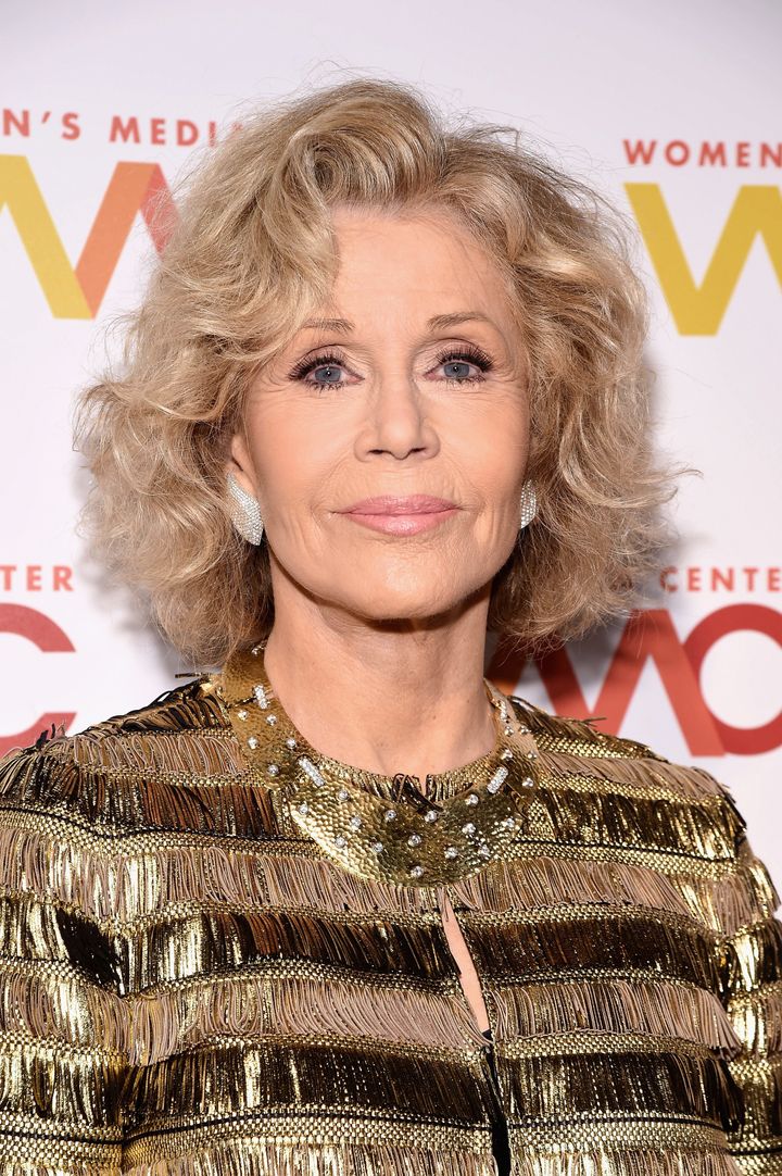 Talking to reporters at the Women's Media Awards, Jane Fonda said that U.S. democracy is
