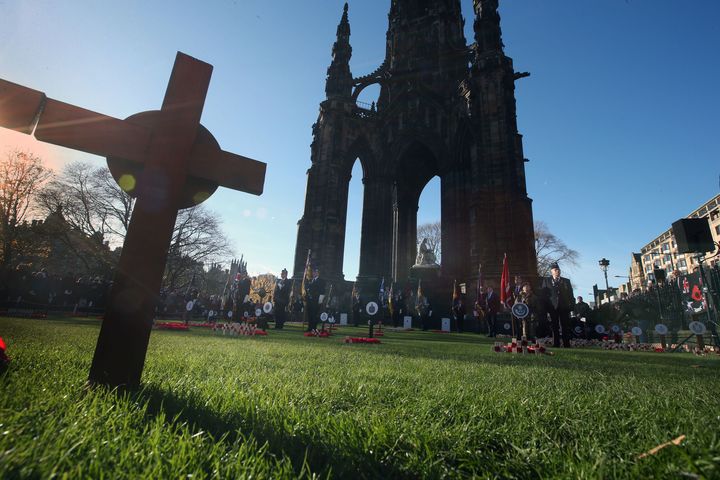The Edinburgh memorial seen on Remembrance Sunday last year.