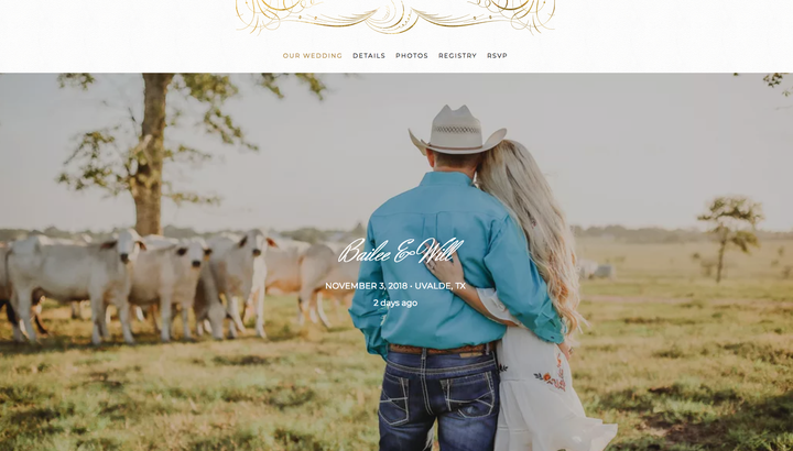 The couple's page on The Knot remains active.