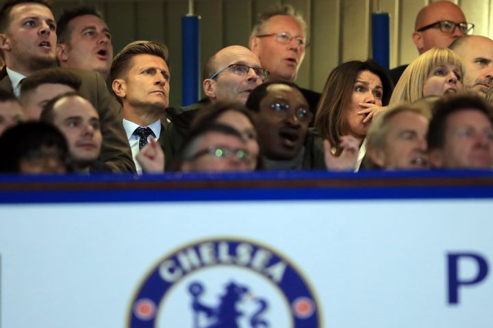 Susanna and Steve (seen to her left, in a blue tie) at the match on Sunday