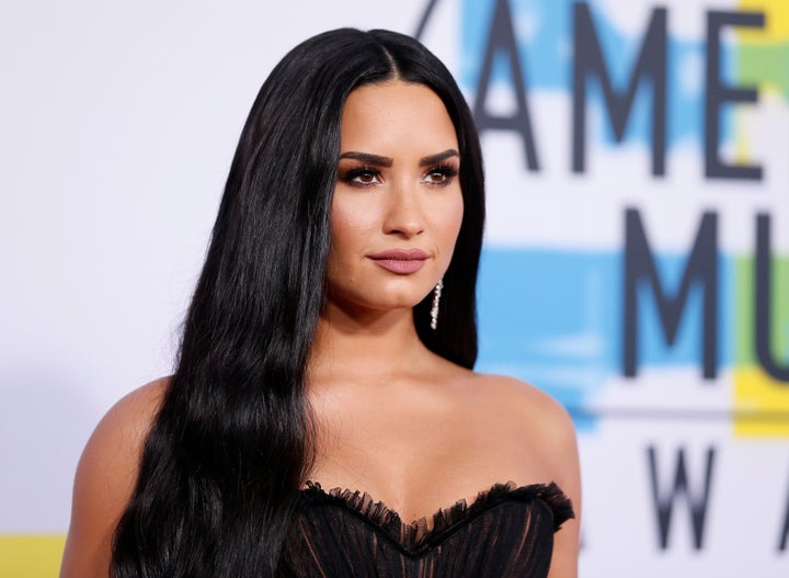 Demi Lovato on the red carpet at the 2017 American Music Awards.