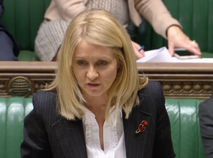 Work and Pensions Secretary Esther McVey in the House of Commons