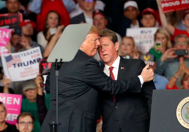 President Donald Trump and Georgia gubernatorial candidate Brian Kemp. 