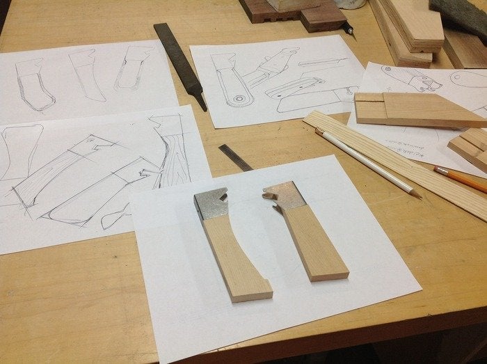 The bottle opener, in the design phase.