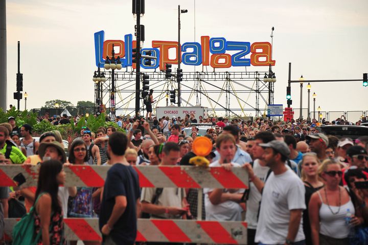 CHICAGO, IL - AUGUST 04: Fans are evacuated from Grant park due to an approaching storm during 2012 Lollapalooza at Grant Park on August 4, 2012 in Chicago, Illinois. (Photo by Theo Wargo/Getty Images)