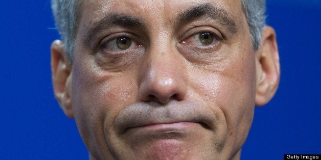 Chicago Mayor Rahm Emanuel speaks about legislation and policies to reduce and prevent gun violence during a policy discussio