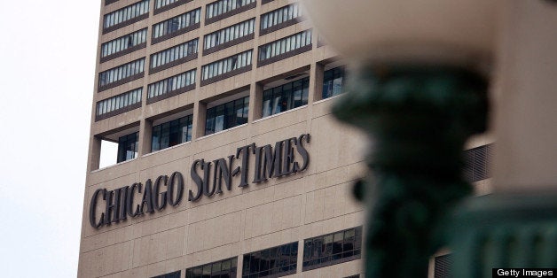 CHICAGO - APRIL 02: The Chicago Sun Times offices are seen April 2, 2009 in Chicago, Illinois. The Chicago Sun-Times' parent company, the Sun-Times Media Group, filed for bankruptcy protection on Tuesday. (Photo by Scott Olson/Getty Images)