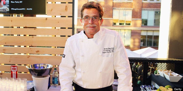 NEW YORK, NY - SEPTEMBER 21: Chef Rick Bayless prepares at Cooking Light's Light Up The Night, presented by Citi, a celebration of haute and healthy cuisine and Cooking Light's 25th anniversary, bringing together celebrity chefs and master mixologists from around the country at the High Line on September 21, 2012 in New York City. (Photo by Neilson Barnard/Getty Images for Cooking Light)