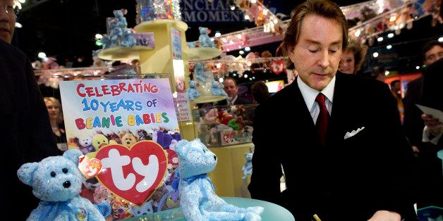 NEW YORK - FEBRUARY 16: Ty Warner, creator of Beanie Babies toys, signs autographs in a rare appearance to celebrate the 10th anniversary of the Beanie Babies toy line at the American International Toy Fair February 16, 2003 at the Jacob K. Javits Convention Center in New York City. The Toy Fair, a New York institution in February for 100 years, continues through February 20. (Photo by Chris Hondros/Getty Images)