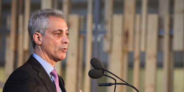 CHICAGO, IL - APRIL 22: Chicago Mayor Rahm Emanuel attends the opening day event for Motorola Mobility headquarters at Chicag