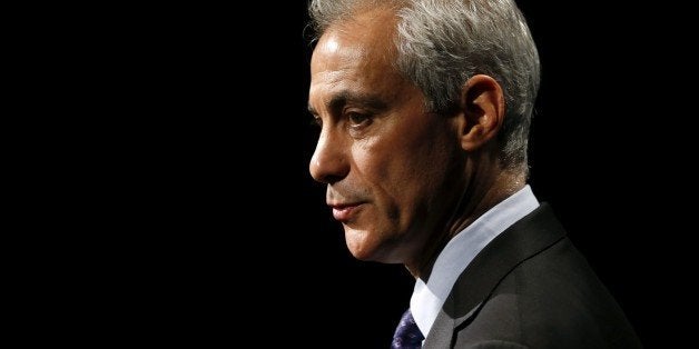 Chicago Mayor Rahm Emanuel responds to a question after his last televised mayoral debate with challenger, Cook County Commissioner Jesus "Chuy" Garcia, before the April 7th runoff election, Tuesday, March 31, 2015, in Chicago. (AP Photo/Charles Rex Arbogast)