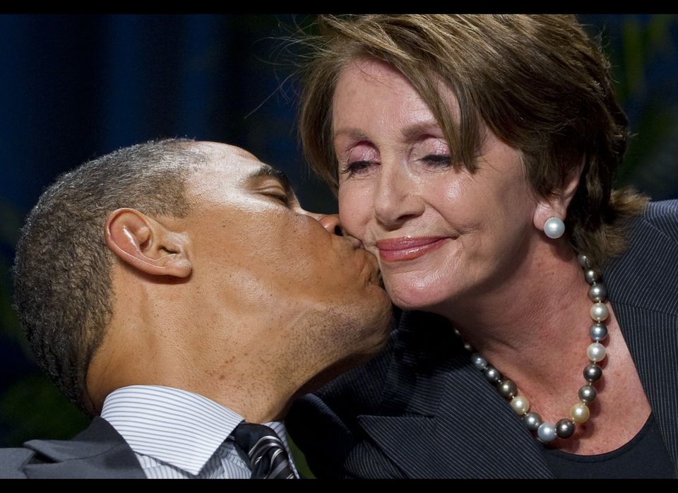 President Obama Kisses Nancy Pelosi