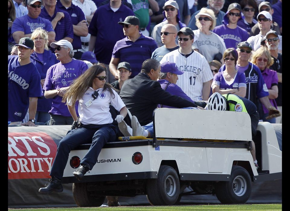 Judith Reese Hit By Foul Ball At Rockies Opener