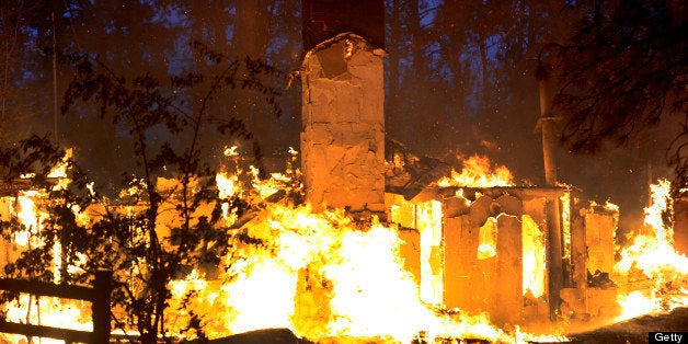 COLORADO SPRINGS, CO - JUNE 12: A house is fully engulfed with flames in the midst of the Black Forest Fire northeast of Colorado Springs on June 12, 2013. . Photo by Helen H. Richardson/The Denver Post via Getty Images)