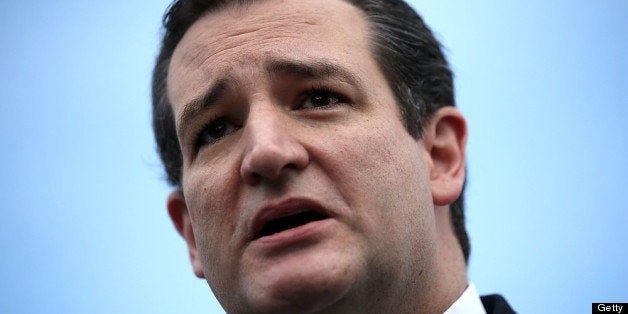 WASHINGTON, DC - MAY 16: U.S. Sen. Ted Cruz (R-TX) speaks during a news conference May 16, 2013 on Capitol Hill in Washington, DC. U.S. Rep. Michele Bachmann (R-MN) held a news conference with Tea Party leaders and congressional members to discuss the IRS scandal of targeting the Tea Party. (Photo by Alex Wong/Getty Images)