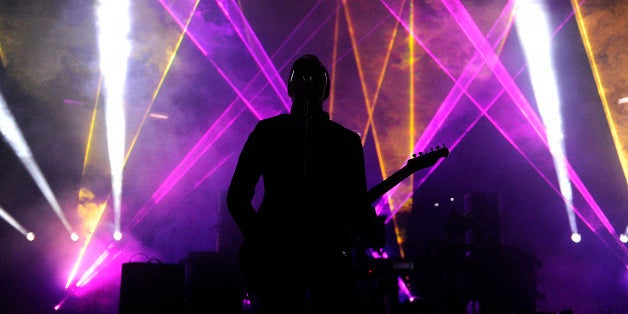 MORRISON, CO - JANUARY 31: Ghostland Observatory performs during Winter on the Rocks at Red Rocks Amphitheatre on January 31, 2014 in Morrison, Colorado. (Photo by Seth McConnell/The Denver Post via Getty Images)