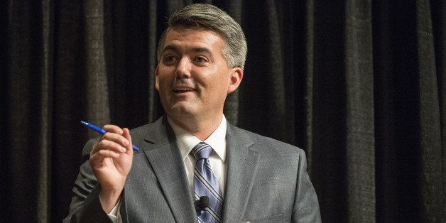 DENVER, CO - October 7: U.S. Representative Cory Gardner talks about the voting habits of Senator Mark Udall during a debate Tuesday, October 7, 2014 in the auditorium of The Denver Post in Denver, Colorado. The debate is one of the final meeting of Senator Mark Udall and challenger U.S. Representative Cory Gardner, who are polling very closely with one another. (Photo By Brent Lewis/The Denver Post via Getty Images)