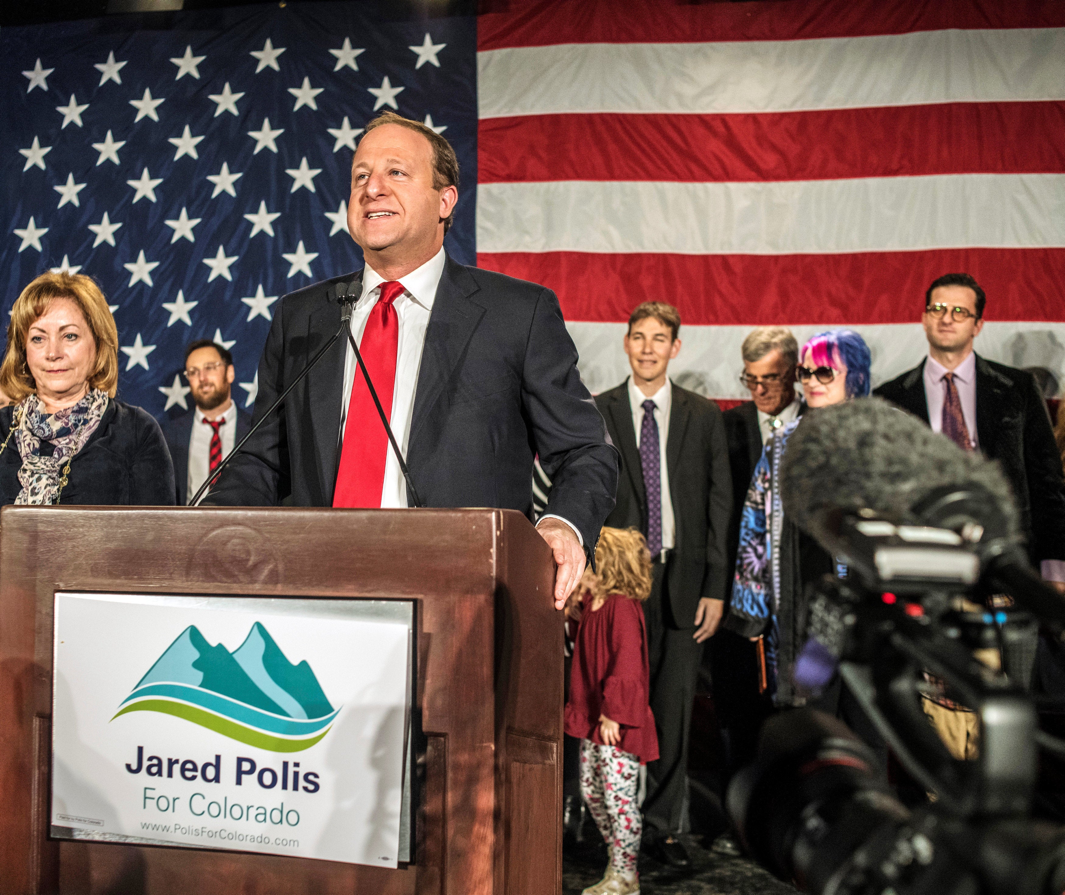 REUTERS Evan Semon Democratic gubernatorial candidate Jared Polis speaks at his midterm election night party in Denver last night