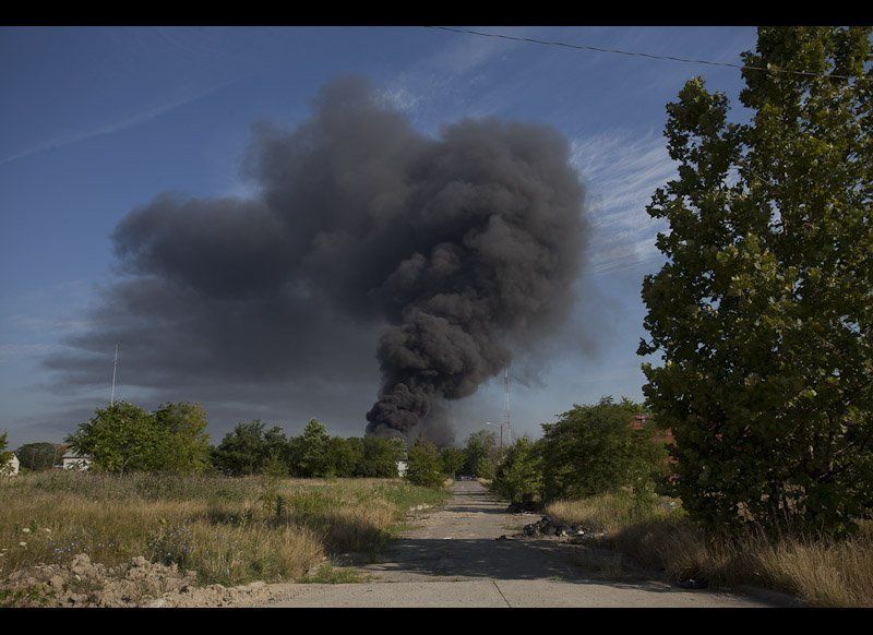 Sanders Factory Catches Fire