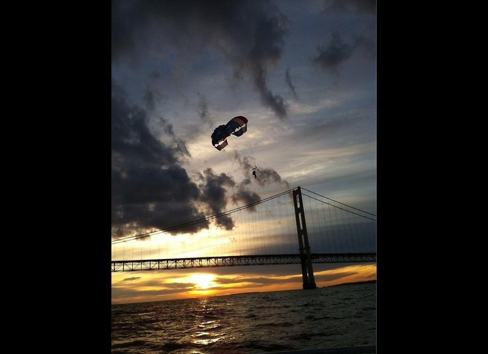 Parasailing By Mackinaw City