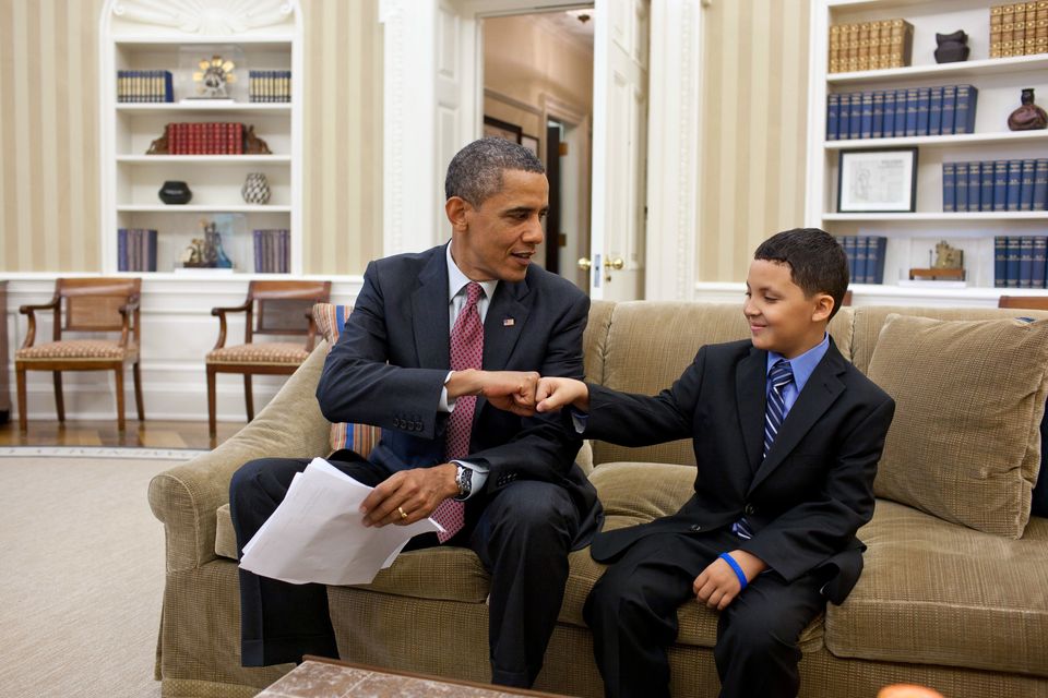 President Obama greets Make-a-Wish child