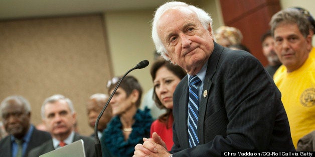 UNITED STATES - NOVEMBER 30: Rep. Sander Levin, D-Mich., speaks at a press conference with House Ways and Means Committee Democrats to call for a renewal of federal unemployment insurance programs, scheduled to begin to expire Dec. 31. (Photo By Chris Maddaloni/CQ-Roll Call)