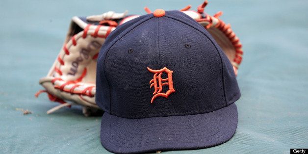 ARLINGTON, TX - MAY 17: A detailed view of a Detroit Tigers baseball cap during batting practice before the game against the Texas Rangers at Rangers Ballpark on May 17, 2013 in Arlington, Texas. (Photo by Rick Yeatts/Getty Images)