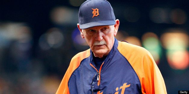 PITTSBURGH, PA - MAY 30: Manager Jim Leyland #10 of the Detroit Tigers looks on against the Pittsburgh Pirates during the game on May 30, 2013 at PNC Park in Pittsburgh, Pennsylvania. (Photo by Justin K. Aller/Getty Images)