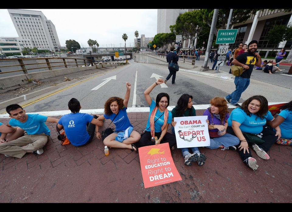 Immigration Activists Demonstrate In Los Angeles