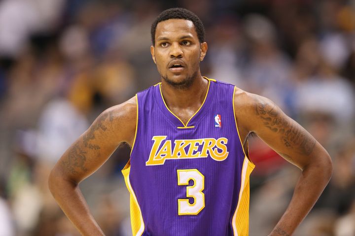 DALLAS, TX - NOVEMBER 24: Devin Ebanks #3 of the Los Angeles Lakers at American Airlines Center on November 24, 2012 in Dallas, Texas. NOTE TO USER: User expressly acknowledges and agrees that, by downloading and or using this photograph, User is consenting to the terms and conditions of the Getty Images License Agreement. (Photo by Ronald Martinez/Getty Images) 