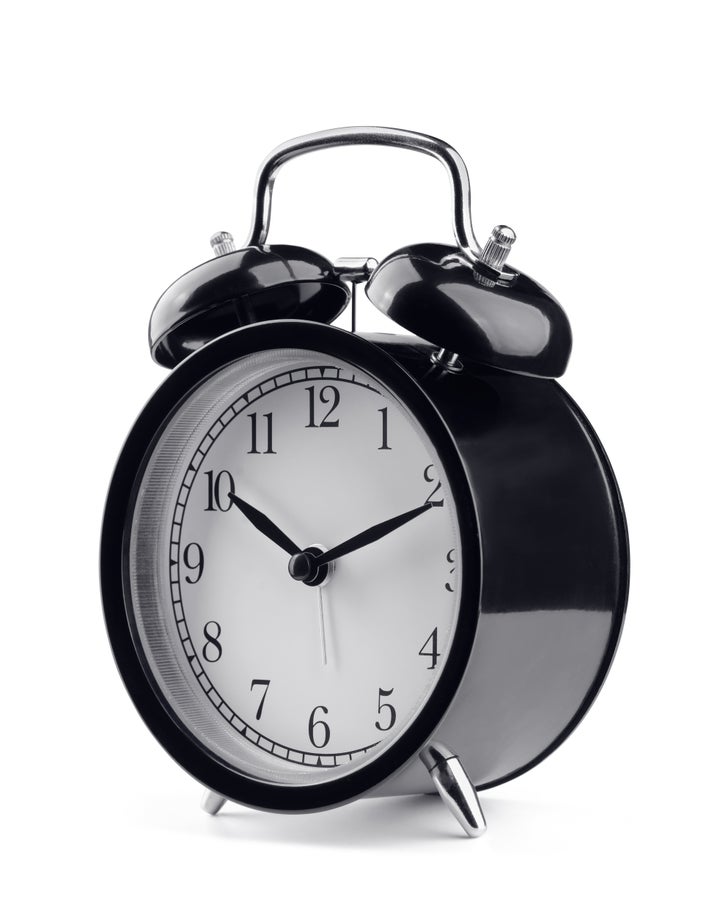 black alarm clock isolated on...