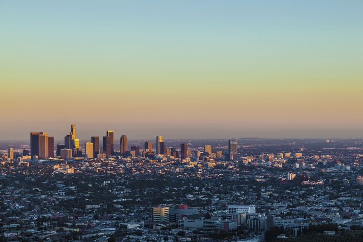 view to downtown los angeles in ...