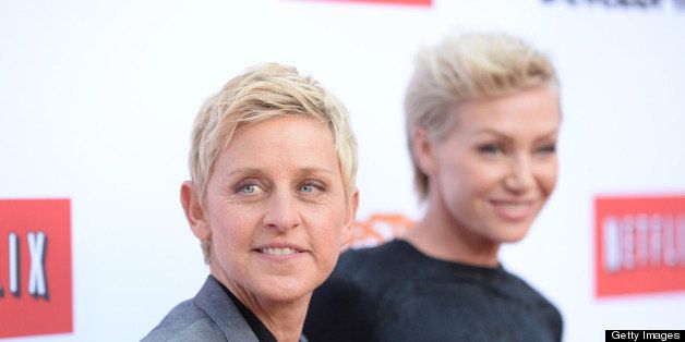 HOLLYWOOD, CA - APRIL 29: TV personality Ellen DeGeneres arrives at the TCL Chinese Theatre for the premiere of Netflix's 'Arrested Development' Season 4 held on April 29, 2013 in Hollywood, California. (Photo by Jason Merritt/Getty Images)