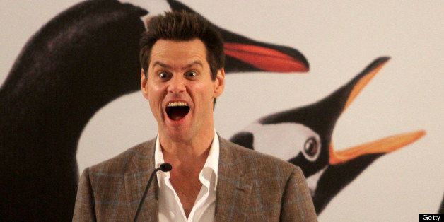 RIO DE JANEIRO, BRAZIL - JUNE 27: American actor Jim Carrey attends a press conference to launch the movie Mr. Popper's Penguins at Copacabana Palace Hotel on June 27, 2011 in Rio de Janeiro, Brazil. (Photo by Alexandro Auler/LatinContent/Getty Images)
