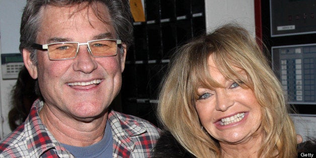 NEW YORK - FEBRUARY 11: Kurt Russell and Goldie Hawn pose backstage at the hit play 'Race' on Broadway at The Barrymore Theater on February 11, 2010 in New York City. (Photo by Bruce Glikas/FilmMagic)