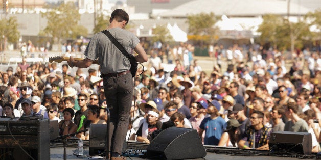 LOS ANGELES, CA - AUGUST 25: Musician performs with Fear of Men onstage at Charlotte Stage during day 2 of FYF Fest 2013 at