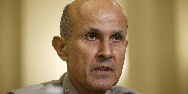 Leroy Baca, Sheriff of Los Angeles County, testifies before the Committee on Homeland Security holds the first in a series of hearings on radicalization in the American Muslim community, on Capitol Hill in Washington, DC, March 10, 2011. AFP PHOTO / Saul LOEB (Photo credit should read SAUL LOEB/AFP/Getty Images)