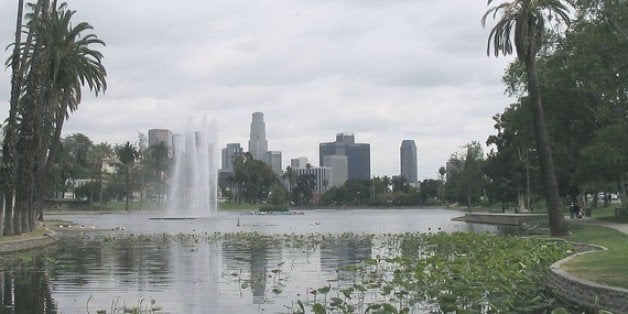 Echo Park Lake in Los Angeles 