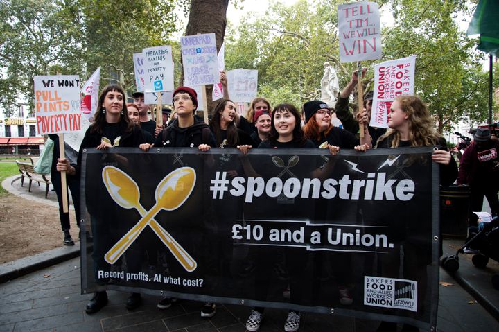 Wetherspoons staff from two pubs went on strike last month 