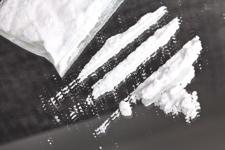 cocaine powder in lines ...