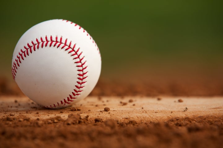 baseball on the pitchers mound...