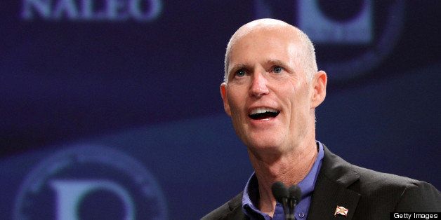 Florida Governor Rick Scott addresses the National Association of Latino Elected and Appointed Officials conference, Friday, June 22, 2012, at the Contemporary Resort at Walt Disney World, in Lake Buena Vista, Florida. (Joe Burbank/Orlando Sentinel/MCT via Getty Images)