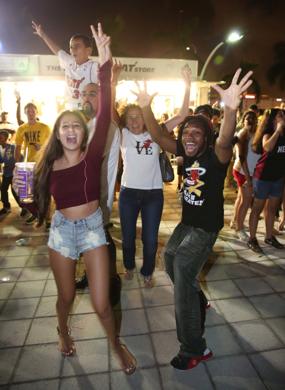 Fans Celebrate Following The Miami Heat NBA Championship Final Win