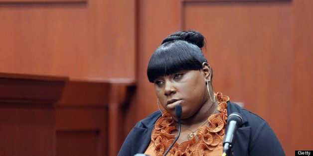 SANFORD, FL - JUNE 27: Witness Rachel Jeantel continues her testimony during George Zimmerman's murder trial June 27, 2013 in Sanford, Florida. Zimmerman is charged with second-degree murder for the February 2012 shooting death of 17-year-old Trayvon Martin. (Photo by Jacob Langston-Pool/Getty Images)