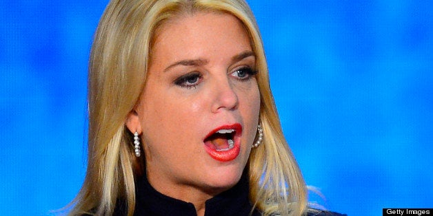 Pam Bondi, Attorney General of Florida, and Sam Olens, Attorney General of Georgia speak at the Republican National Convention in Tampa, Florida, Wednesday, August 29, 2012. (Harry E. Walker/MCT via Getty Images)