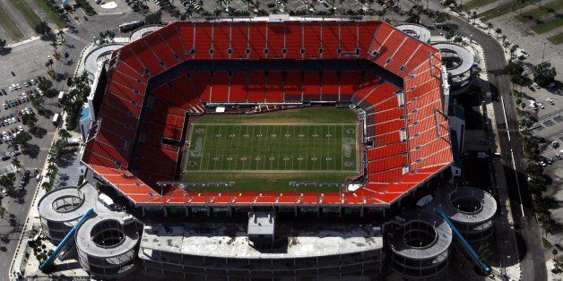 MIAMI - DECEMBER 7: An aerial view shows Dolphin Stadium in Miami, Florida on December 7, 2006. (Photo by Marc Serota/Getty Images)