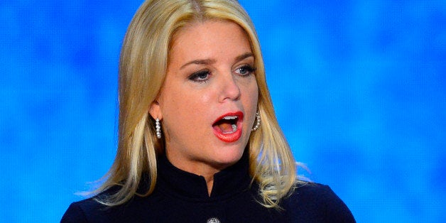 Pam Bondi, Attorney General of Florida, and Sam Olens, Attorney General of Georgia speak at the Republican National Convention in Tampa, Florida, Wednesday, August 29, 2012. (Harry E. Walker/MCT via Getty Images)
