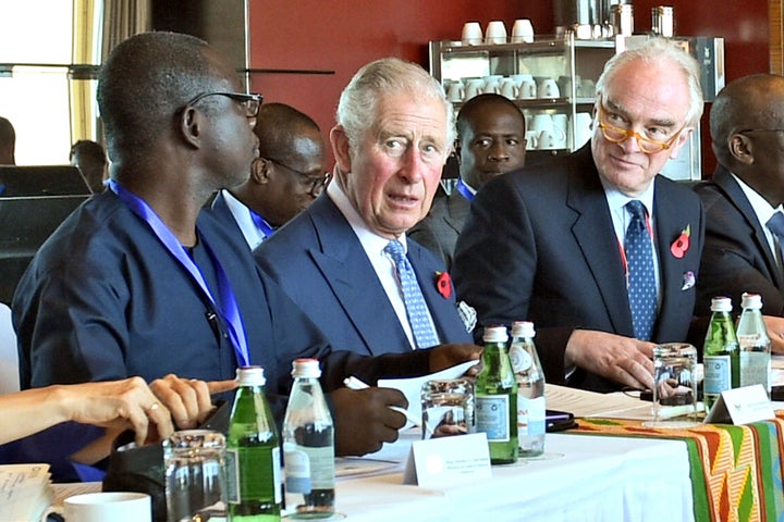 Prince Charles attends a meeting to discuss the cocoa industry at the Movenpick Hotel on Nov. 5 in Accra, Ghana. He is on a nine-day trip to West Africa.