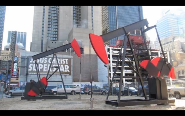 Josephine Meckseper Designs Oil Rigs In Times Square For The