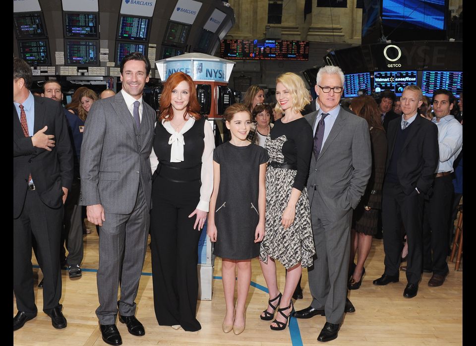 Cast Of "Mad Men" Rings The New York Stock Exchange Opening Bell